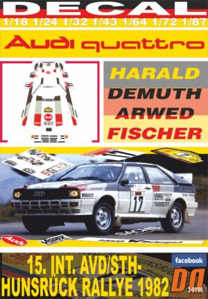 DECAL AUDI QUATTRO H.DEMUTH HUNSRUCK R. 1982 WINNER (01)