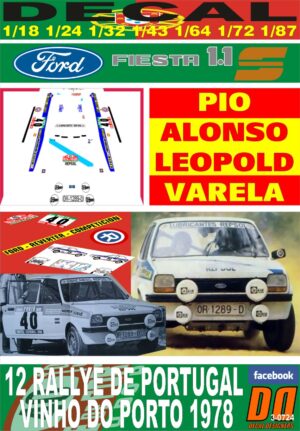 DECAL FORD FIESTA 1.1 S PIO ALONSO R. PORTUGAL 1978 DnF (01)