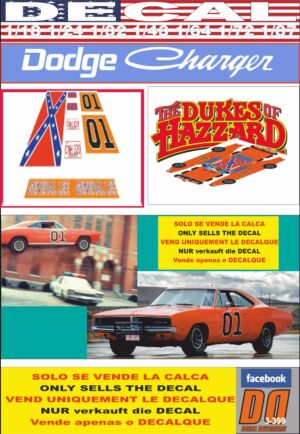 DECAL DODGE CHARGER 1969 GENERAL LEE THE DUKES OF HAZZARD (01)