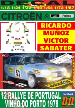 DECAL CITROEN GS RIZOS MUÑOZ R. PORTUGAL 1978 DnF (01)