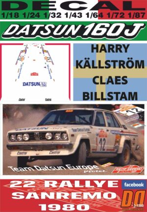 DECAL DATSUN 160 J H.KALLSTROM R.SANREMO 1980 DnF (01)