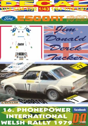 DECAL FORD ESCORT RS 1800 MK II JIM DONALD WELSH R. 1979 7th (01)