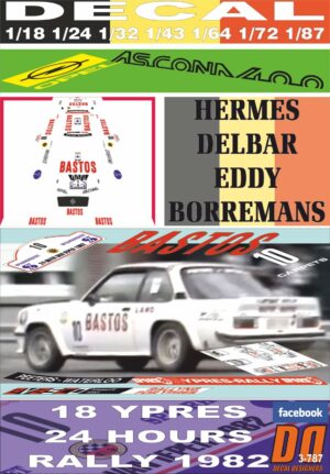 DECAL OPEL ASCONA 400 "BASTOS" H.DELBAR YPRES R. 1982 DnF (01)
