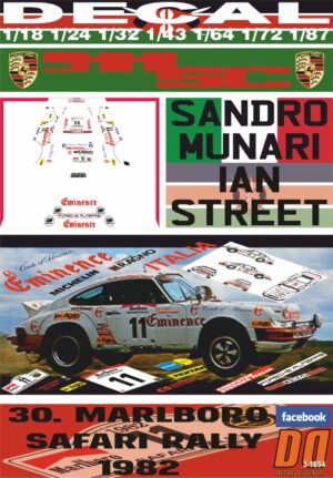 DECAL PORSCHE 911 SC S.MUNARI SAFARI R. 1982 DnF (01)