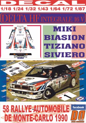 DECAL LANCIA DELTA INTEGRALE 16V M.BIASION R.MONTECARLO 1990 3rd