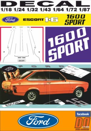 DECAL FORD ESCORT MK II 1600 SPORT (01)