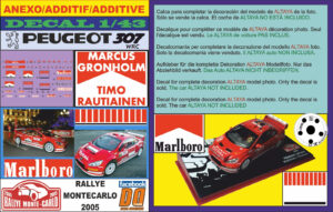 ANEXO DECAL PEUGEOT 307 WRC MARCUS GRONHOLM RALLYE MONTECARLO 2005 (01)