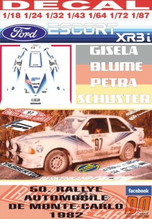 DECAL FORD ESCORT XR3i G.BLUME R. MONTECARLO 1982 DnF (01)