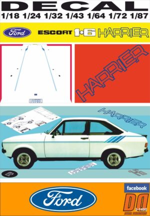 DECAL FORD ESCORT MK II HARRIER 1980 (01)