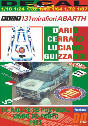 DECAL FIAT 131 ABARTH D.CERRATO R.PORTUGAL 1981 DnF