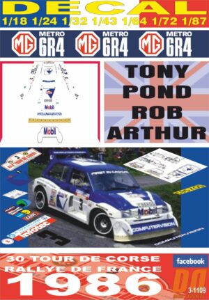 DECAL MG METRO 6R4 T.POND TOUR DE CORSE 1986 DnF (01)