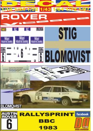 DECAL ROVER VITESSE SD1 STIG BLOMQVIST BBC RALLY SPRINT 1983 (01)