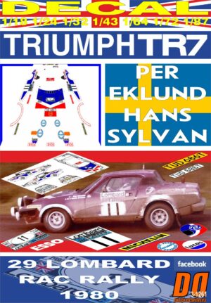 DECAL TRIUMPH TR7 V8 P.EKLUND RAC R. 1980 DnF (01)
