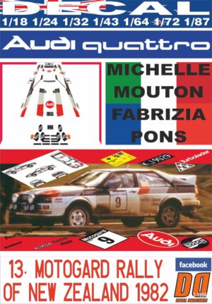 DECAL AUDI QUATTRO M.MOUTON R.OF NEW ZEALAND 1982 DnF (01)
