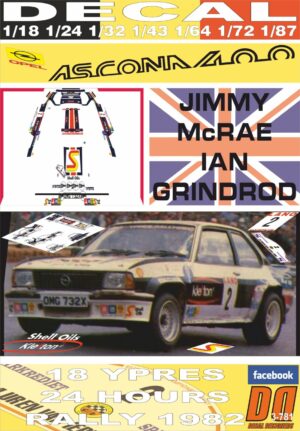 DECAL OPEL ASCONA 400 JIMMY McRAE YPRES R. 1982 3rd (01)