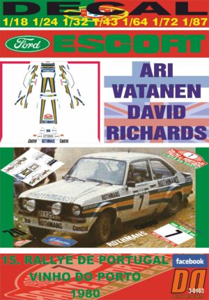 DECAL FORD ESCORT RS 1800 MKII A.VATANEN R.PORTUGAL 1980 DnF (01)