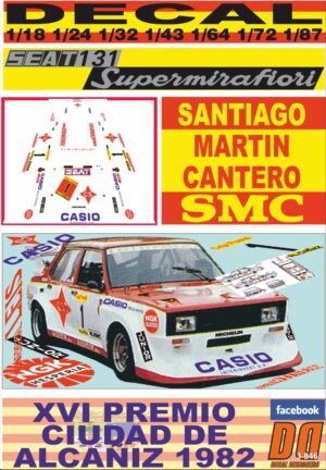 DECAL SEAT 131 SUPERMIRAFIORI SANTIAGO MARTIN CANTERO ALCAÑIZ 1982