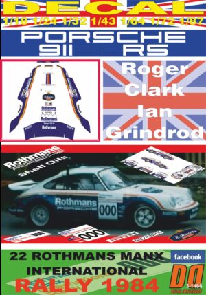 DECAL PORSCHE 911 SC RS R.CLARK MANX R. 1984 000 (01)
