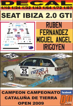 DECAL SEAT IBIZA 2.0 GTI R. FERNANDEZ OPEN CATALUÑA TIERRA 2009 WINNER  (01)