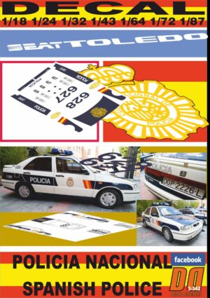 DECAL SEAT TOLEDO POLICIA NACIONAL / SPANISH POLICE 627 or 628 (01)