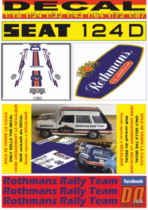 DECAL SEAT 124 RANCHERA ASISTENCIA "PORSCHE ROTHMANS ESPAÑA" 1983 (01)