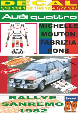 DECAL AUDI QUATTRO M.MOUTON R. SANREMO 1982 4th (01)
