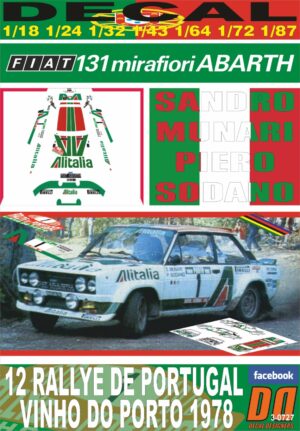 DECAL FIAT 131 ABARTH S.MUNARI R. PORTUGAL 1978 DnF (01)