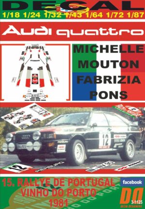DECAL AUDI QUATTRO M.MOUTON R.PORTUGAL 1981 4th (01)
