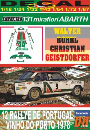 DECAL FIAT 131 ABARTH W.ROHRL R. PORTUGAL 1978 DnF (01)