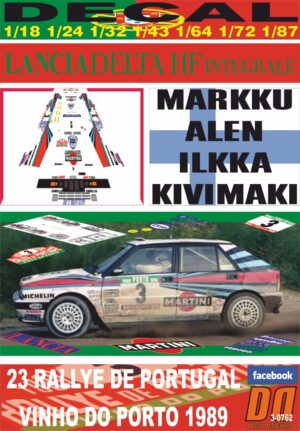 DECAL LANCIA DELTA INTEGRALE M.ALEN R.PORTUGAL 1989 2nd (01)