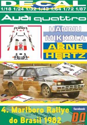 DECAL AUDI QUATTRO H.MIKKOLA R.DO BRASIL 1982 DnF (01)