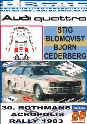 DECAL AUDI QUATTRO S.BLOMQVIST ACROPOLIS R. 1983 3rd (01)