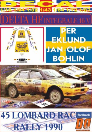 DECAL LANCIA DELTA INTEGRALE 16V P.EKLUND RAC R. 1990 12th (01)