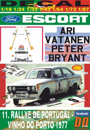 DECAL FORD ESCORT RS 1800 MKII A. VATANEN R. PORTUGAL 1977 DnF (01)