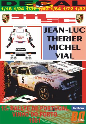 DECAL PORSCHE 911 SC J-L.THERIER R.PORTUGAL 1981 DnF (01)
