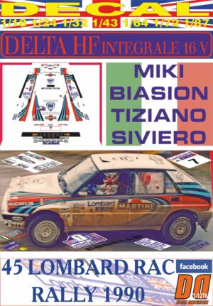 DECAL LANCIA DELTA INTEGRALE 16V M.BIASION RAC R. 1990 3rd (01)