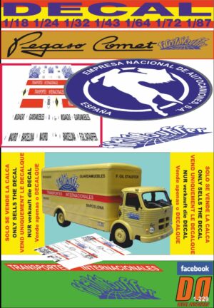 DECAL PEGASO COMET TRANSPORTES GIL STAUFFER