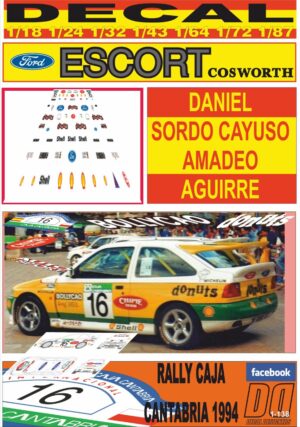DECAL FORD ESCORT GRUPO N DANIEL SORDO CAYUSO R. CAJA CANTABRIA 1994 (01)