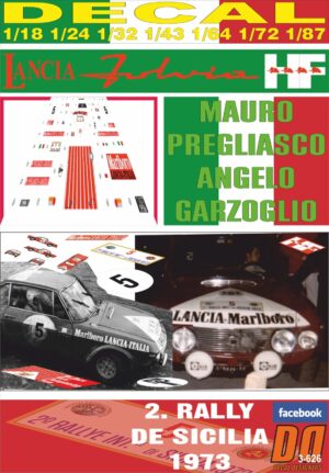 DECAL LANCIA FULVIA HF M.PREGLIASCO R. DI SICILIA 1973 DnF (01)