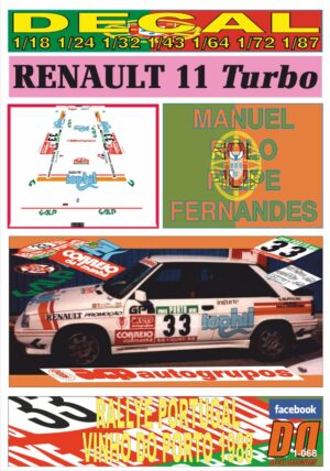 DECAL RENAULT 11 TURBO 2 MANUEL ROLO R. PORTUGAL 1988 DnF (01)