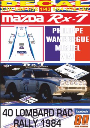 DECAL MAZDA RX-7 P.WAMBERGUE RAC R. 1984 DnF