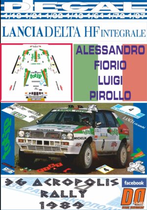 DECAL LANCIA DELTA INTEGRALE A.FIORIO ACROPOLIS R. 1989 3rd (01)