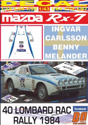 DECAL MAZDA RX-7 I.CARLSSON RAC R. 1984 DnF (01)
