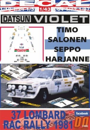 DECAL DATSUN VIOLET GT T.SALONEN RAC R. 1981 DnF (01)