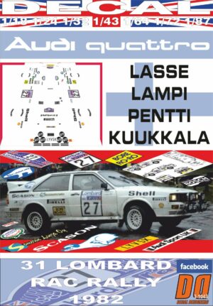 DECAL AUDI QUATTRO A1 L.LAMPI RAC R. 1982 DnF (01)