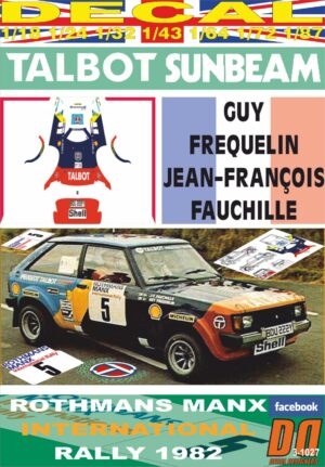 DECAL TALBOT SUNBEAM LOTUS G.FREQUELIN MANX R. 1982 DnF (01)