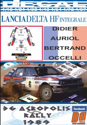DECAL LANCIA DELTA INTEGRALE D.AURIOL ACROPOLIS R. 1989 2nd (01)