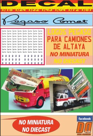 DECAL LOGOS PEGASO PARA CAMIONES ALTAYA (NO MINIATURA / NO DIECAST) (01)