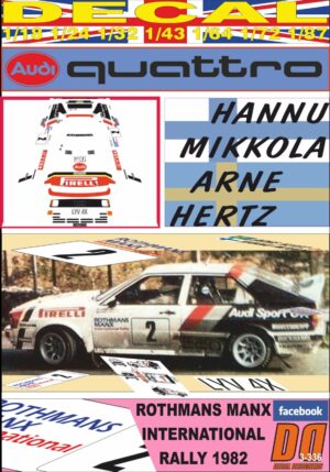 DECAL AUDI QUATTRO HANNU MIKKOLA MANX RALLYE 1982 DnF (01)