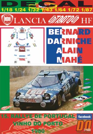 DECAL LANCIA STRATOS HF B.DARNICHE R.PORTUGAL 1980 DnF (01)